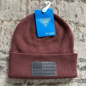 Columbia PHG Retriever Dog USA Flag Beanie NEW gray/red rocks hunting